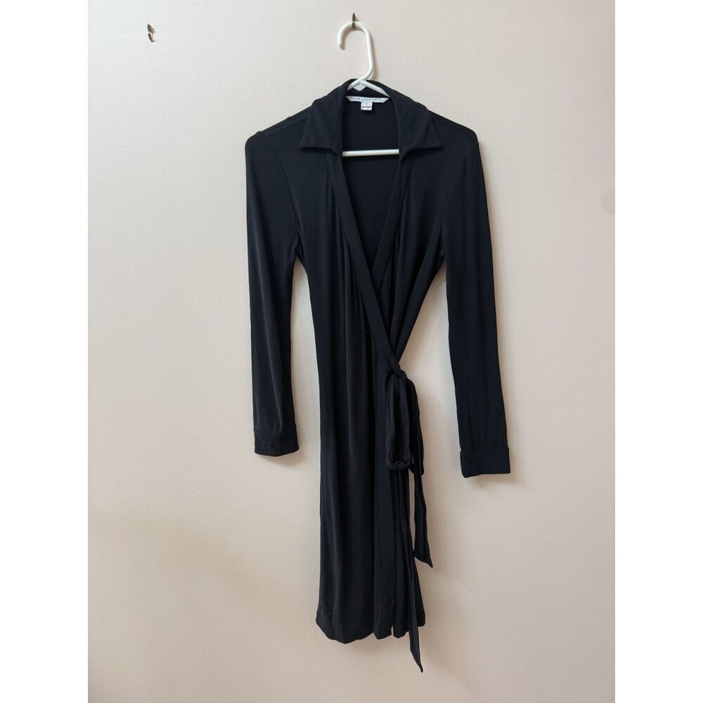 Diane von Furstenberg DVF Navy Blue Wrap Dress Size 6 Made in Italy